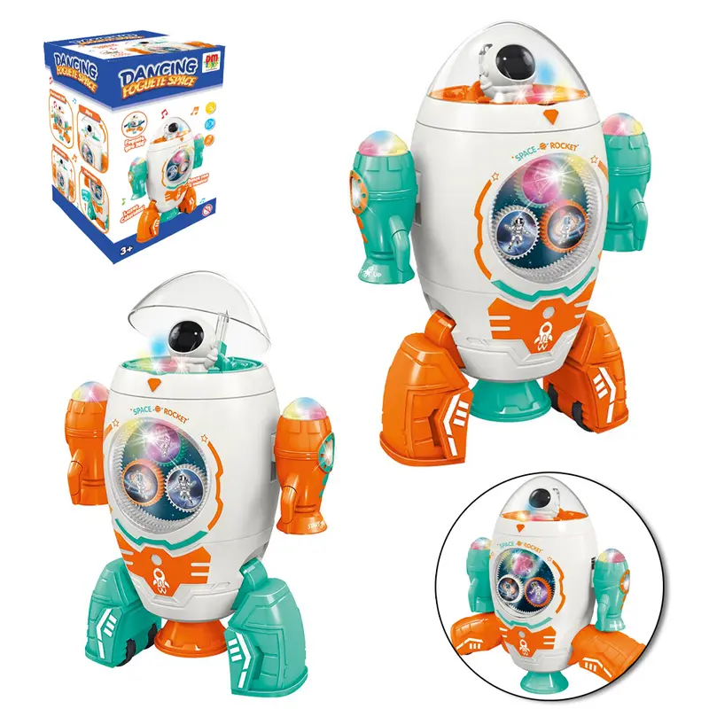 FOGUETE SPACE DANCING 360º BATE E VOLTA COM ASTRONAUTA + SOM E LUZ A PILHA