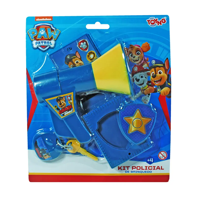 KIT POLICIA PATRULHA CANINA COM MEGA FONE + DISTINTIVO E ACESSORIOS POLICIAL 4 PECAS