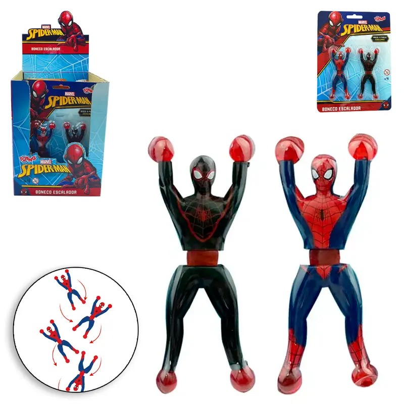 BONECO GRUDA GRUDA HOMEM ARANHA / SPIDERMAN COM 2 PECAS