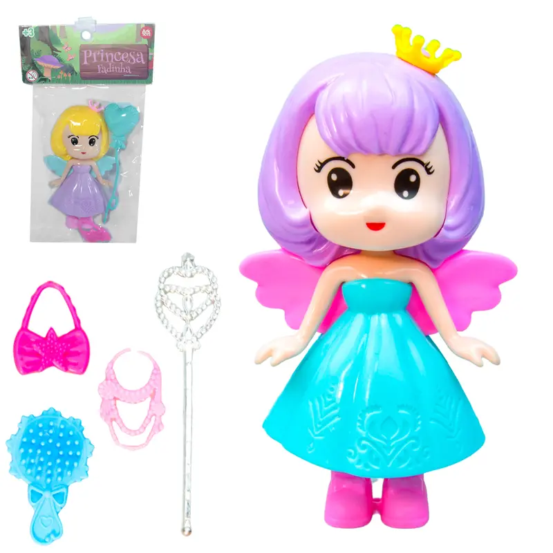 BONECA FADA PRINCESA FADINHA COM BALAO / BEXIGA + BOLSA E ACESSORIOS