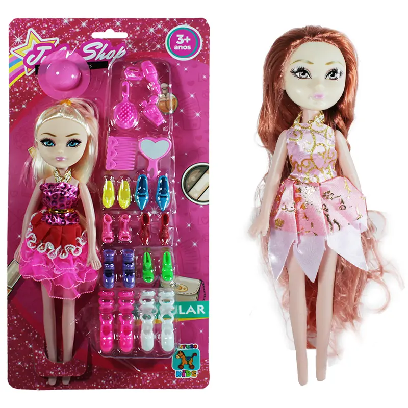 BONECA JULIA SHOP TROCA CALCADO COM CHAPEU + ACESSORIOS 22 PECAS