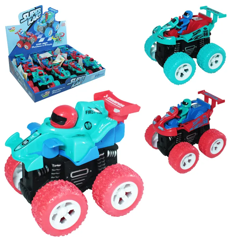 CARRO MALUCO CAMBALHOTA A FRICCAO SUPER KART 4X4 360º TOP KIDS DP PLAY