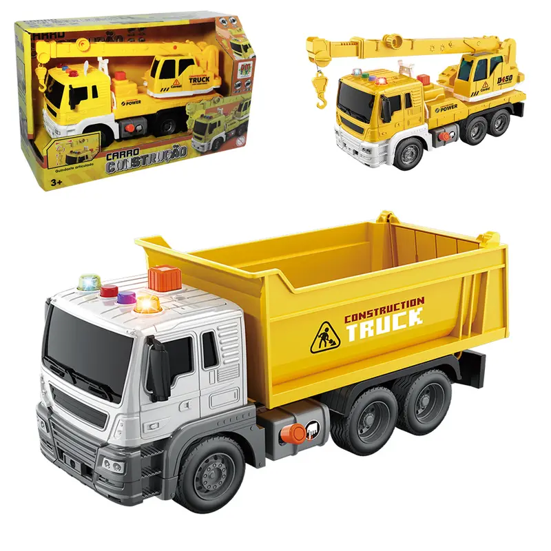 CAMINHAO CONSTRUCAO A FRICCAO POWER TRUCK COM SOM E LUZ A BATERIA