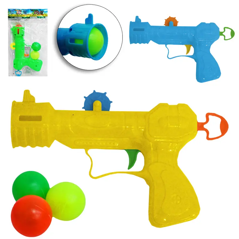 PISTOLA / REVOLVER LANCA BOLA COM 3 BOLAS