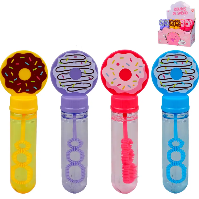 LANCA BOLHA DE SABAO NO TUBO DONUTS 14CM DP PLAY
