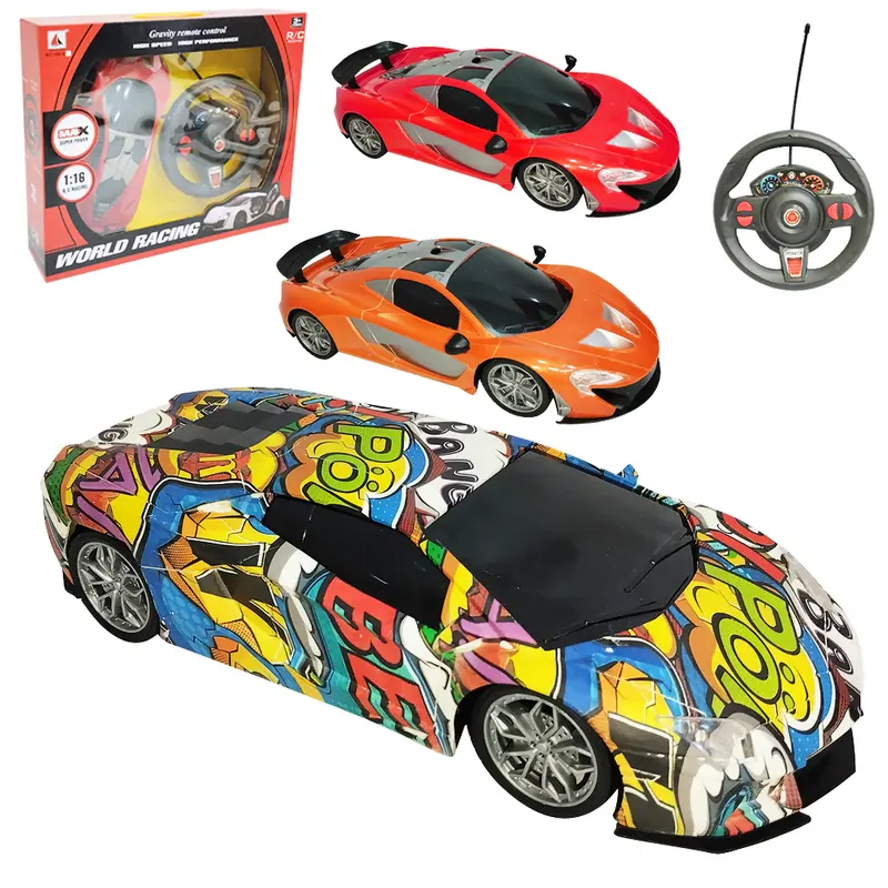 CARRO COM CONTROLE REMOTO SEM FIO WORLD RACING 7 FUNCOES COM LUZ A PILHA