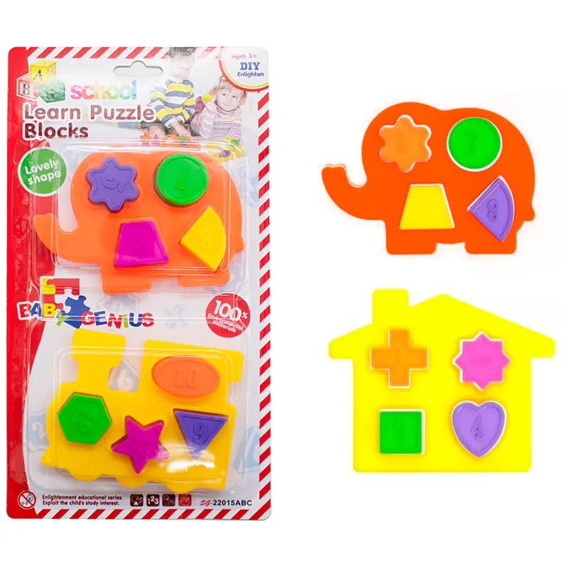 BRINQUEDO DE ENCAIXE DIDATICO EDUCATIVO BABY SCHOOL LEARN PUZZLE BLOCKS COM 10 PECAS