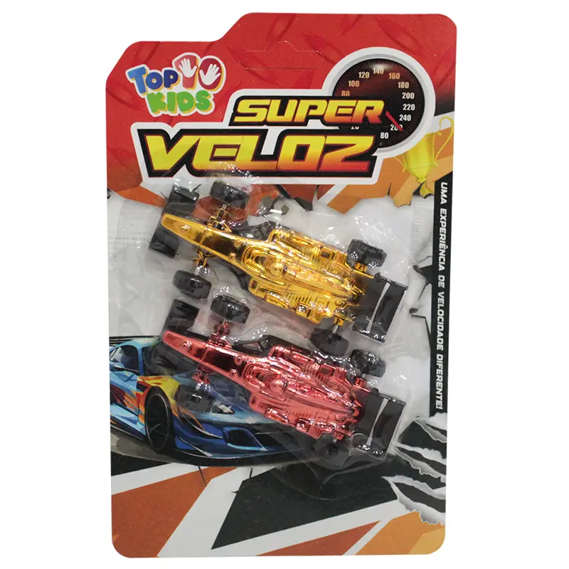CARRO FORMULA 1 SUPER VELOZ TOP KIDS RODA LIVRE COM 2 PECAS