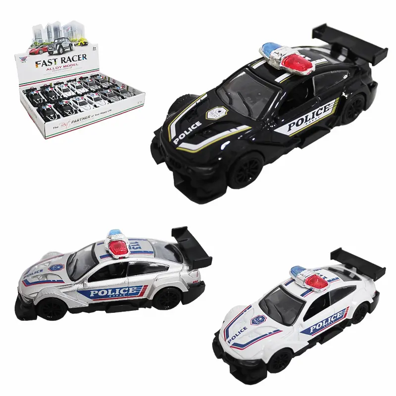 CARRO DE METAL A FRICCAO PULL BACK POLICIA FAST RACER ALLOY MODEL DP PLAY
