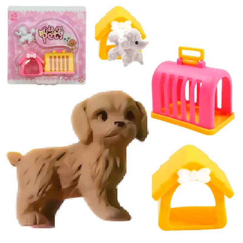 KIT PET COM CACHORRO + CASA / CASINHA E CAIXA TRANSPORTADORA VIDA DOS PETS