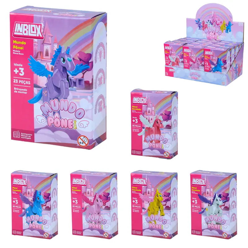 BLOCOS DE MONTAR INBLOX MUNDO UNICORNIO / PONEY ENCANTADO TLEG DP PLAY
