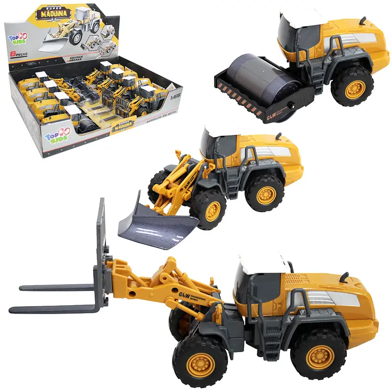TRATOR DE METAL / PLASTICO EMPILHADEIRA / ROLO COMPRESSOR / REMOVEDOR NEVE / AREIA TOP KIDS RODA LIVRE DP PLAY