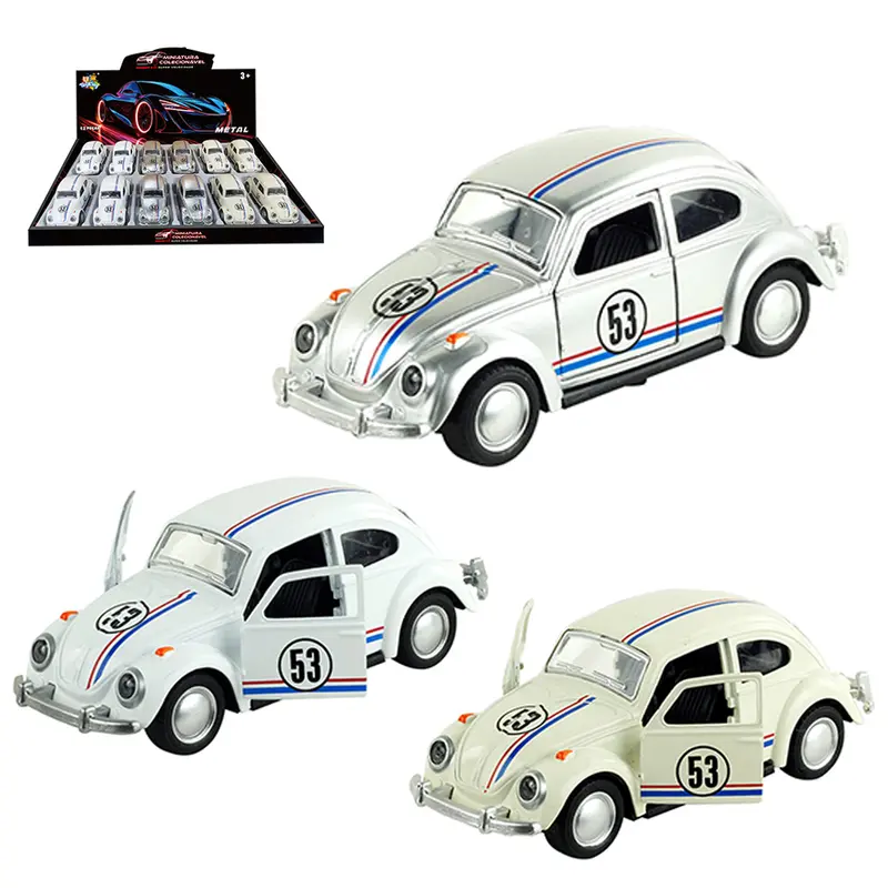 CARRO DE METAL FUSCA 53 A FRICCAO PULL BACK MINIATURA COLECIONAVEL DP PLAY