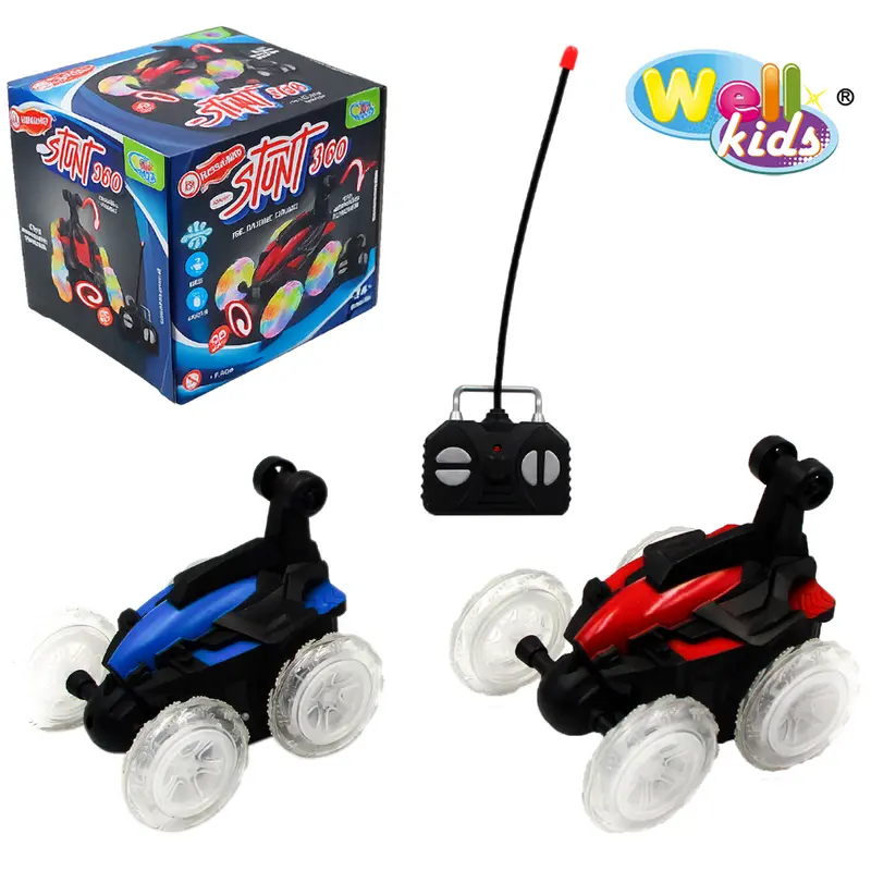 CARRO MALUCO CAMBALHOTA COM CONTROLE REMOTO SEM FIO STUNT POSSANTES COM LUZ A PILHA WELLKIDS