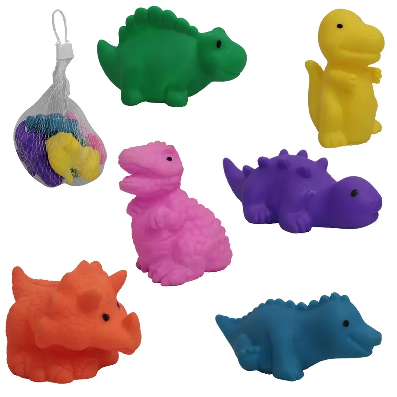 KIT ANIMAL DINOSSAUROS DE VINIL COM SOM HORA DO BANHO 6 PECAS NA REDE