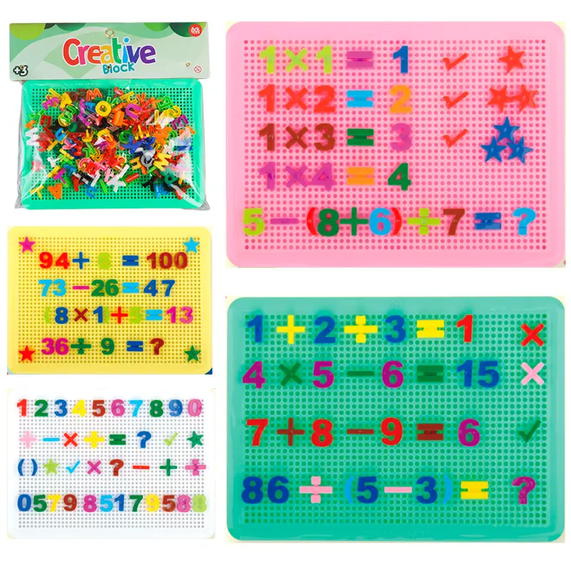 BRINQUEDO EDUCATIVO DE MONTAR ALFABETO / LETRAS E NUMEROS E BASE CREATIVE BLOCK