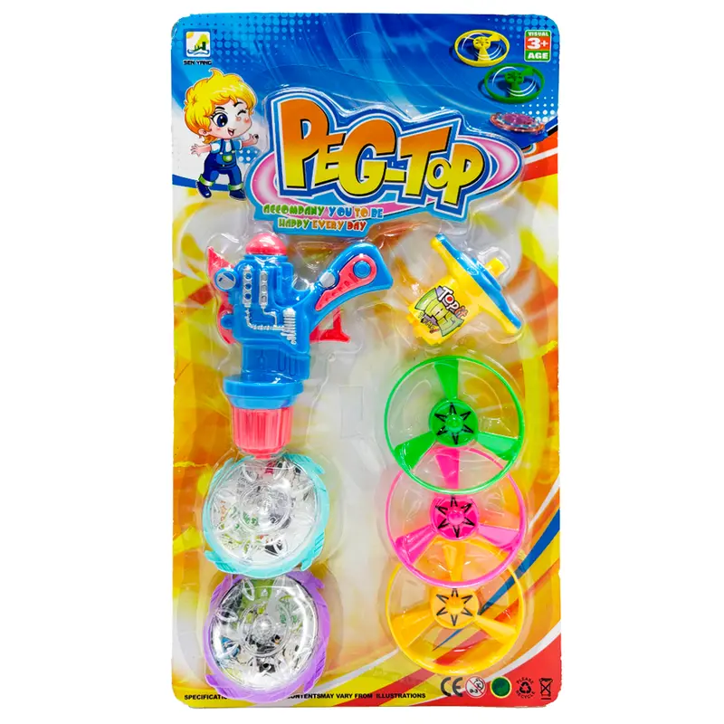 PISTOLA LANCA DISCO COM 3 DISCOS + PIAO COM LUZ PEG-TOP 7 PECAS