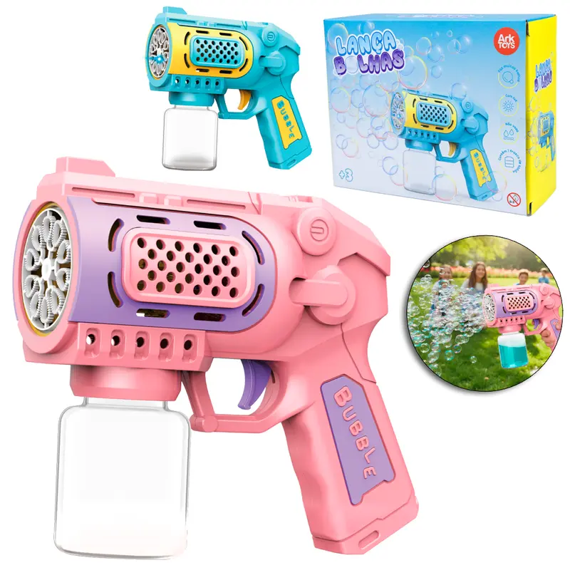 LANCA BOLHA DE SABAO PISTOLA COM LUZ A PILHA