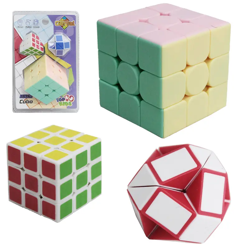 CUBO MAGICO MALUCO GRANDE / PEQUENO GENIAL TOP KIDS COM 3 PECAS 6/4/3CM