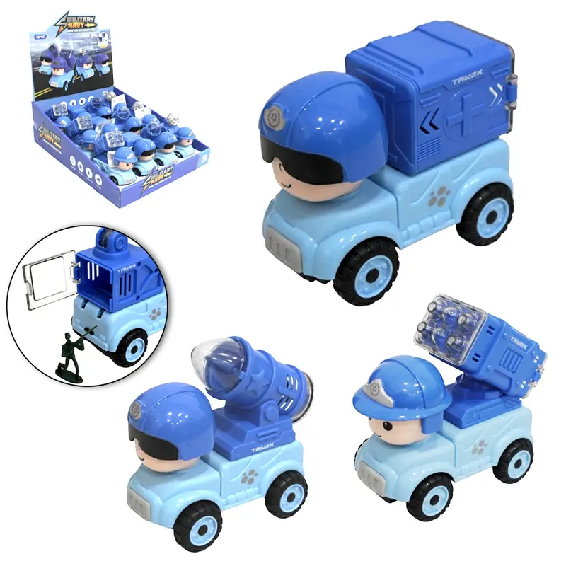 CARRO A FRICCAO COM BONECO MILITARY NAVY 11X11X6CM DP PLAY