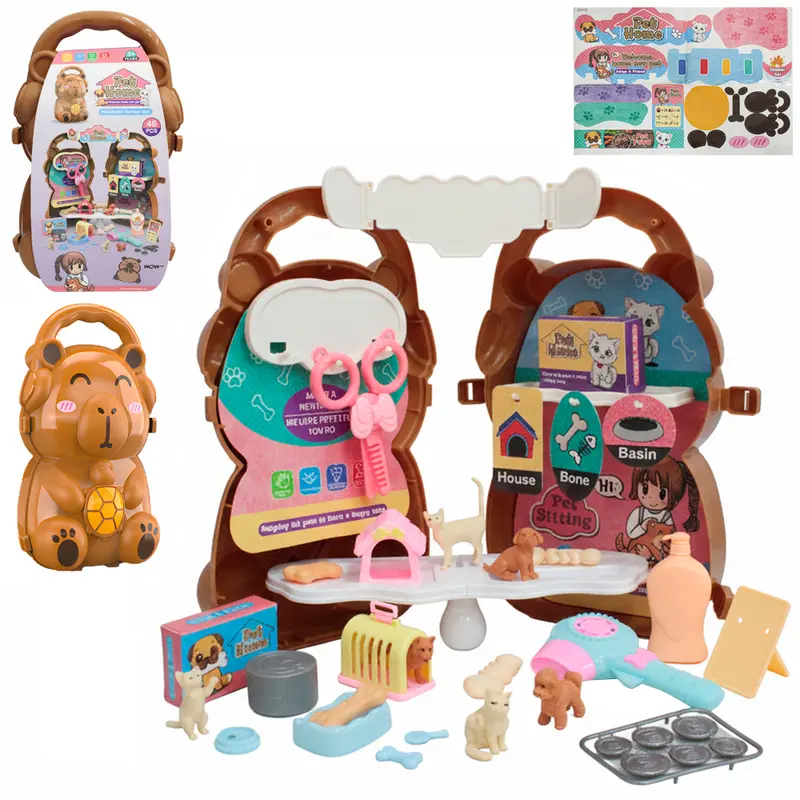 KIT PET COM CACHORRO + CASINHA E ACESSORIOS PET HOME X-CELL 46 PECAS NA MALETA CAPIVARA