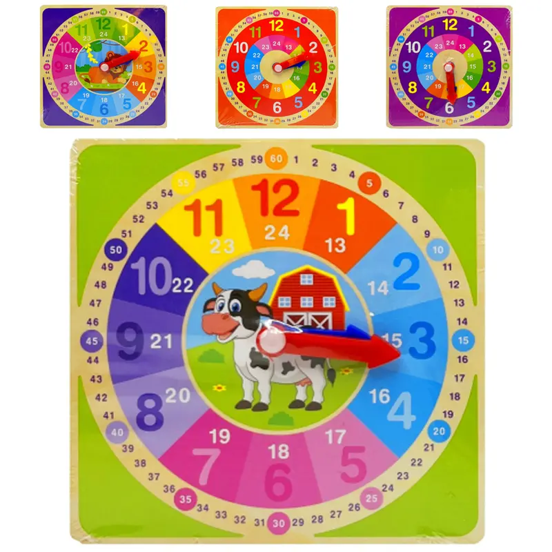 RELOGIO DIDATICO EDUCATIVO DE MADEIRA 15X15CM