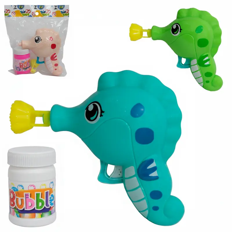 LANCA BOLHA DE SABAO PISTOLA CAVALO MARINHO A FRICCAO TOP KIDS