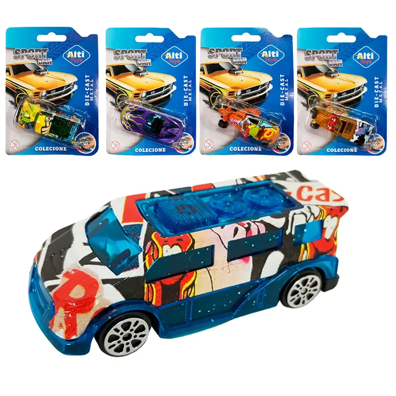 CARRO DE METAL GRAFITADO SPORT CAR RODA LIVRE CRT