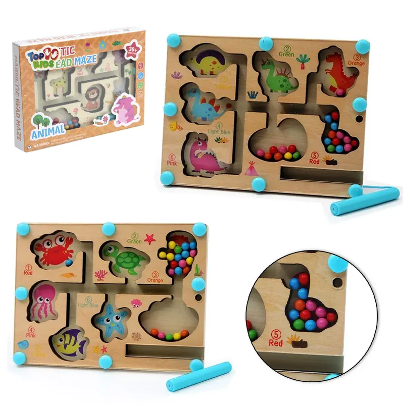 JOGO LABIRINTO DE MADEIRA ANIMAL / DINOSAUR / OCEAN TOP KIDS