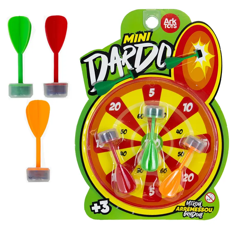 JOGO DE DARDOS COM 3 DARDOS AUTOADESIVO + ALVO 13CM DE Ø