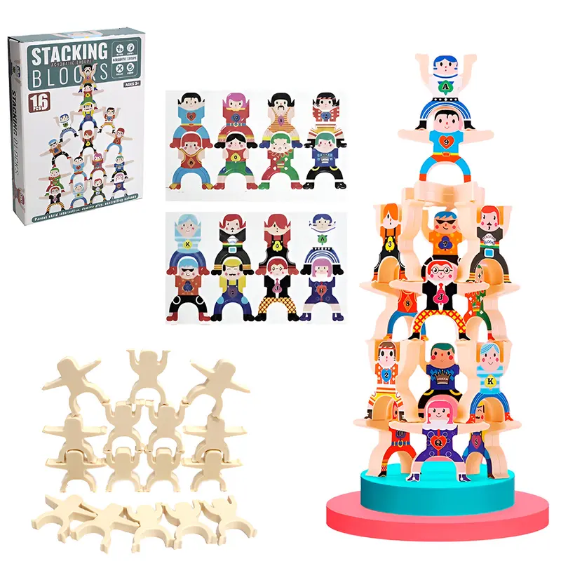 JOGO PALHACOS EQUILIBRISTAS EMPILHAVEL COM 16 PECAS