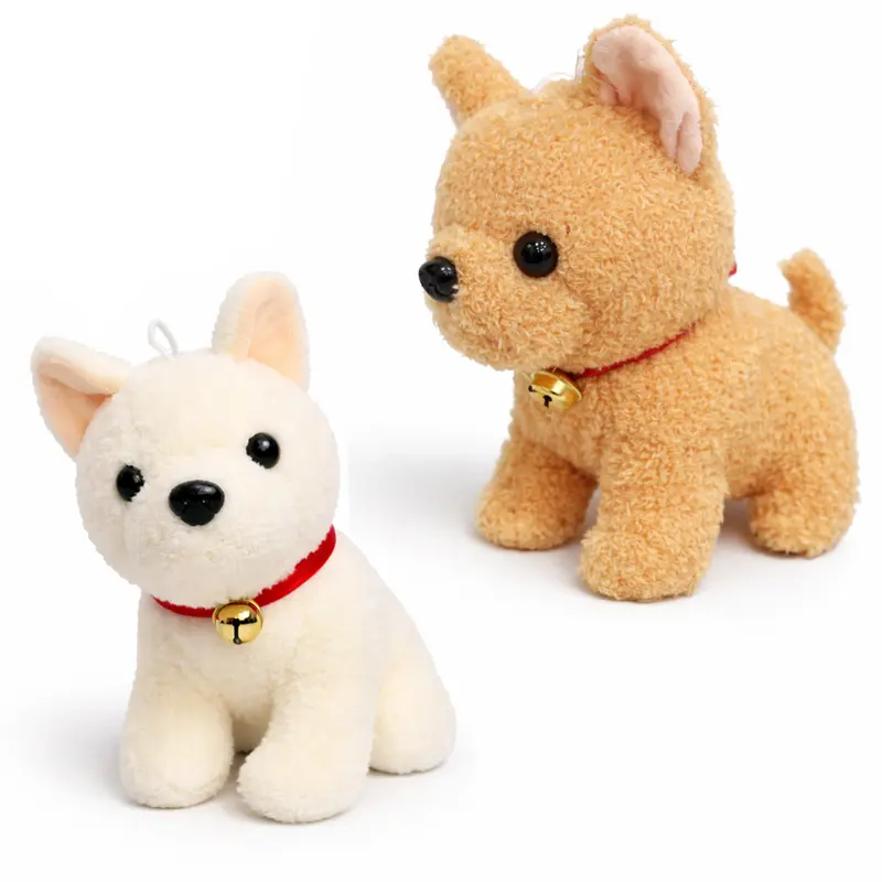 CACHORRO DE PELUCIA COM VENTOSA + GUIZO 20X18X13CM