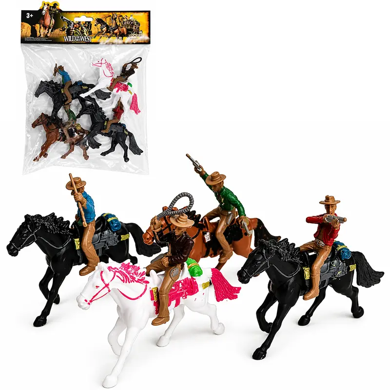 BONECO COM CAVALO WILD THE BEST WEST 8 PECAS