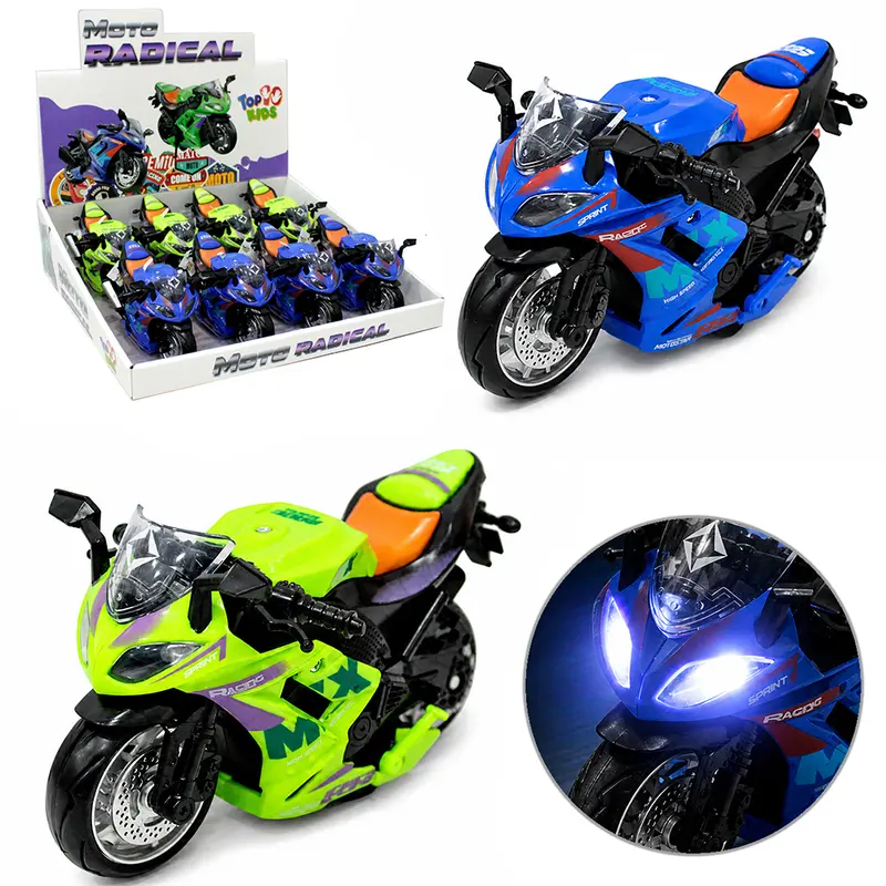 MOTO A FRICCAO RADICAL COM SOM E LUZ A BATERIA TOP KIDS DP PLAY