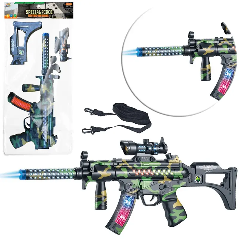 PISTOLA / METRALHADORA SPECIAL FORCE COM LASER + SOM E LUZ A PILHA