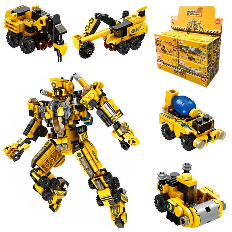 BLOCOS DE MONTAR INBLOX SUPER CONSTRUCAO 2 EM 1 (12 MODELOS FORMA SUPER ROBO) TLEG DP PLAY