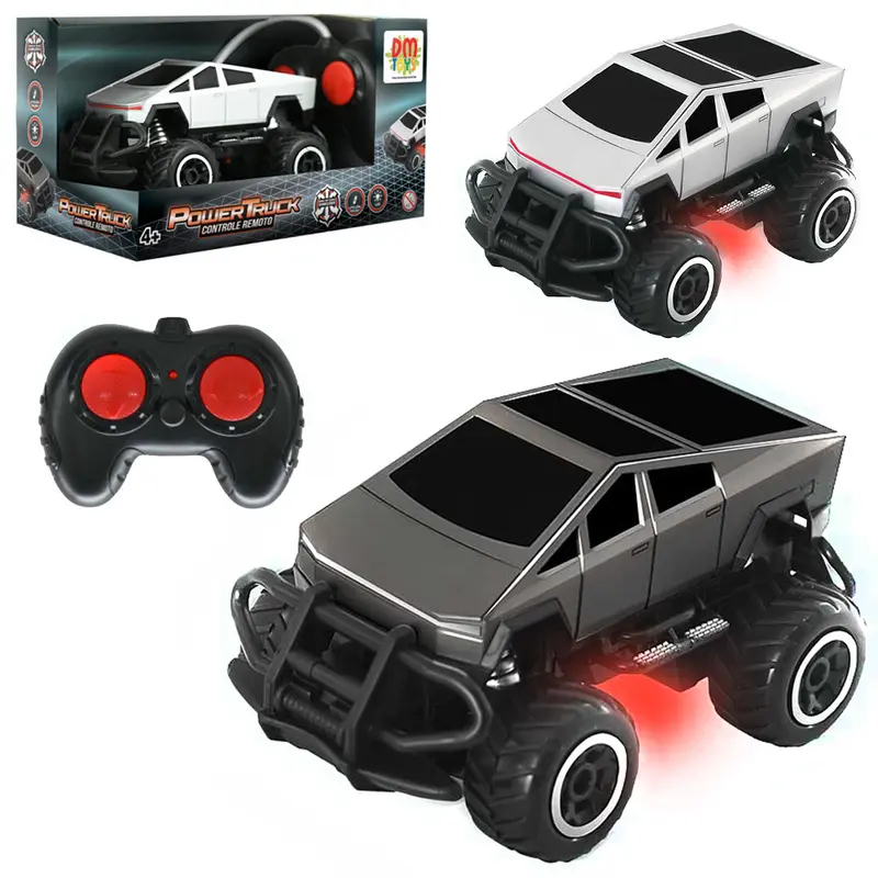 CARRO COM CONTROLE REMOTO SEM FIO CYBER POWER TRUCK 7 FUNCOES COM LUZ A PILHA