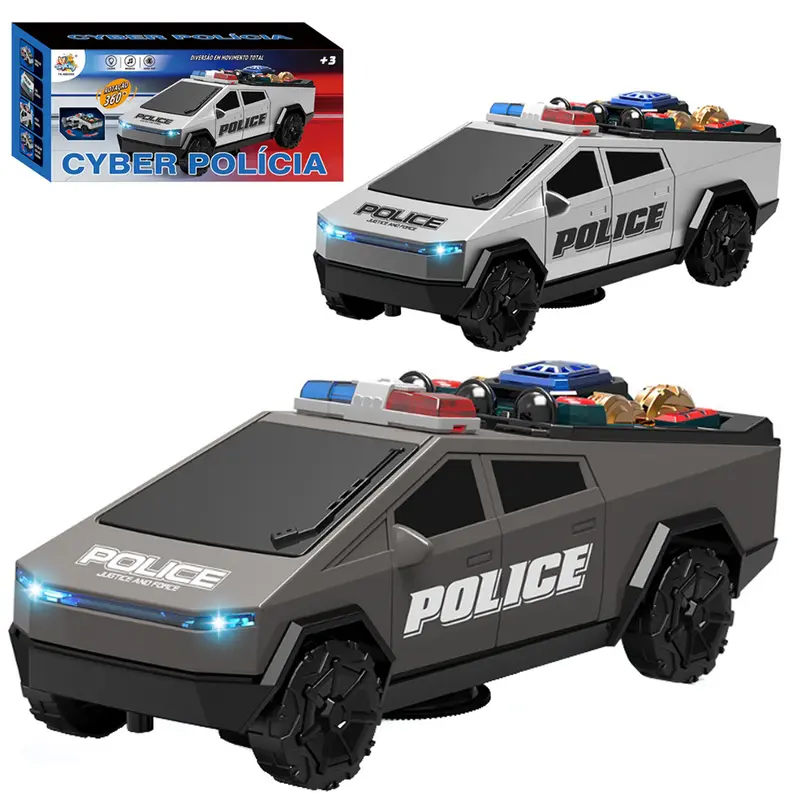 CARRO BATE E VOLTA CYBER POLICIA COM SOM E LUZ A PILHA