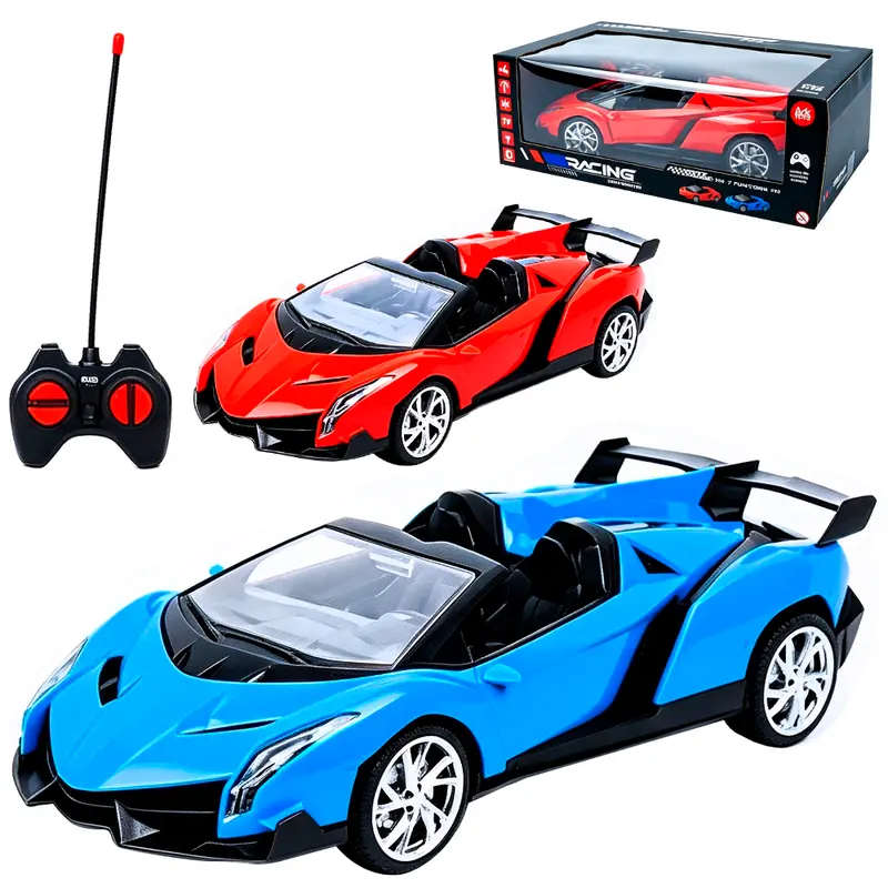 CARRO COM CONTROLE REMOTO SEM FIO RACING CONVERSIVEL MAX SPEED 7 FUNCOES COM LUZ A PILHA