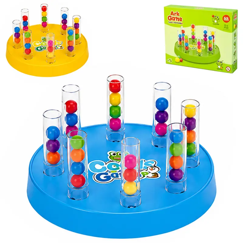 JOGO TUBO COLORIDO COM TABULEIRO + 8 TUBOS E 28 BOLINHAS ARK GAME