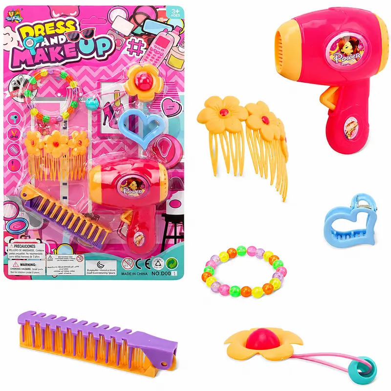 KIT BELEZA INFANTIL COM SECADOR + ACESSORIOS 6 PECAS