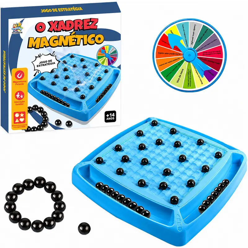 JOGO DE XADREZ MAGNETICO INTERATIVO COM 24 BOLAS + ROLETA