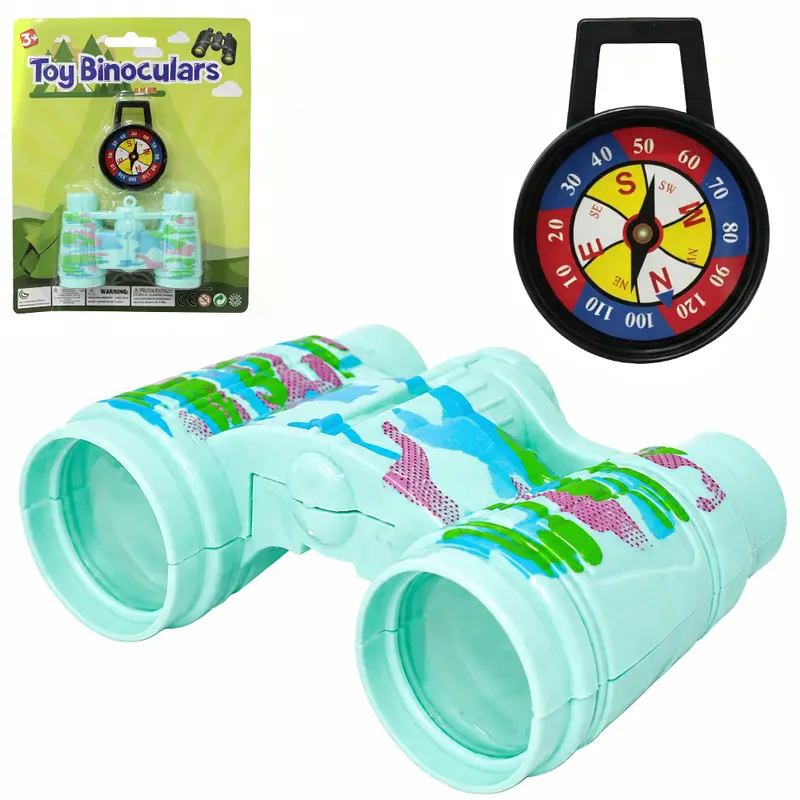 BINOCULO INFANTIL MILITAR COM BUSSOLA TOY BINOCULARS