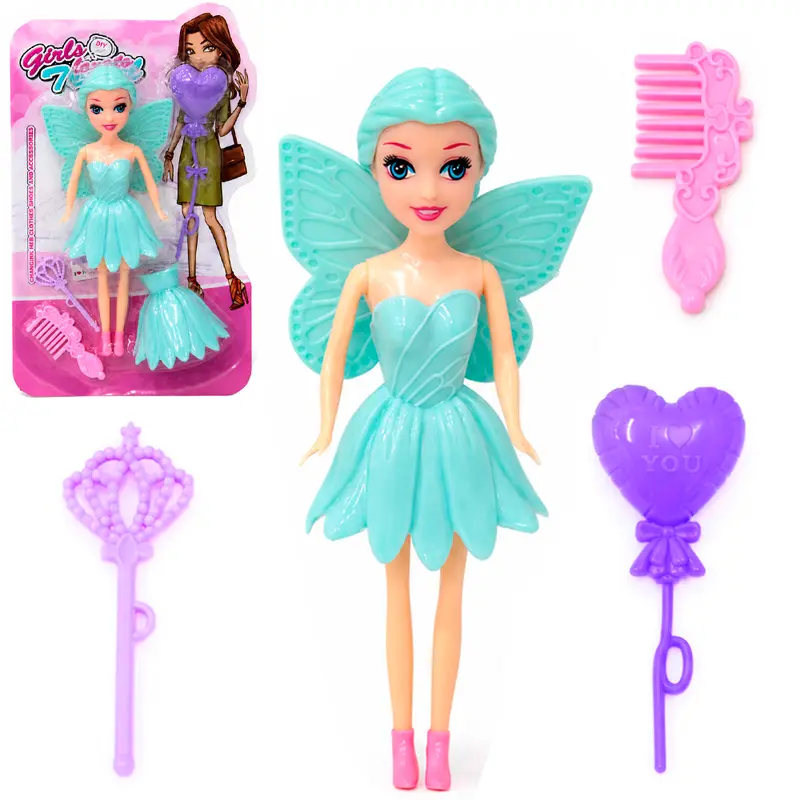 BONECA FADA GIRLS LOVE TO TRAVEL TROCA ROUPA DE PLASTICO COM BALAO + PENTE E VARINHA MAGICA / CETRO