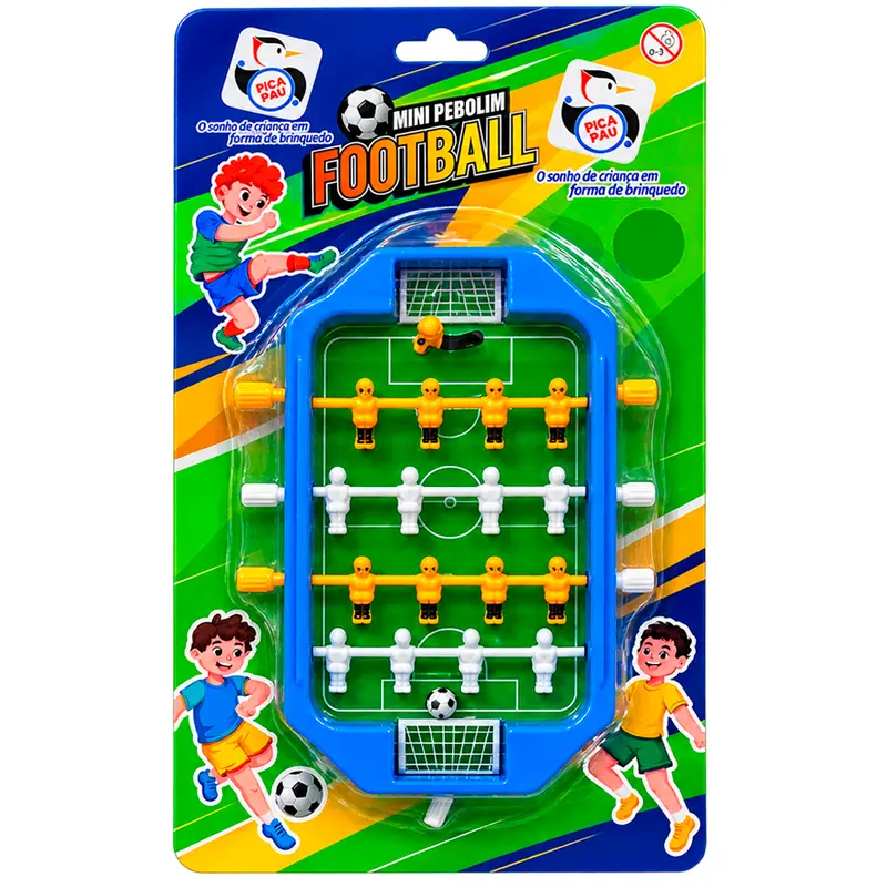 JOGO DE FUTEBOL PEBOLIM DE MESA FOOTBALL 17X12,5X2,5CM