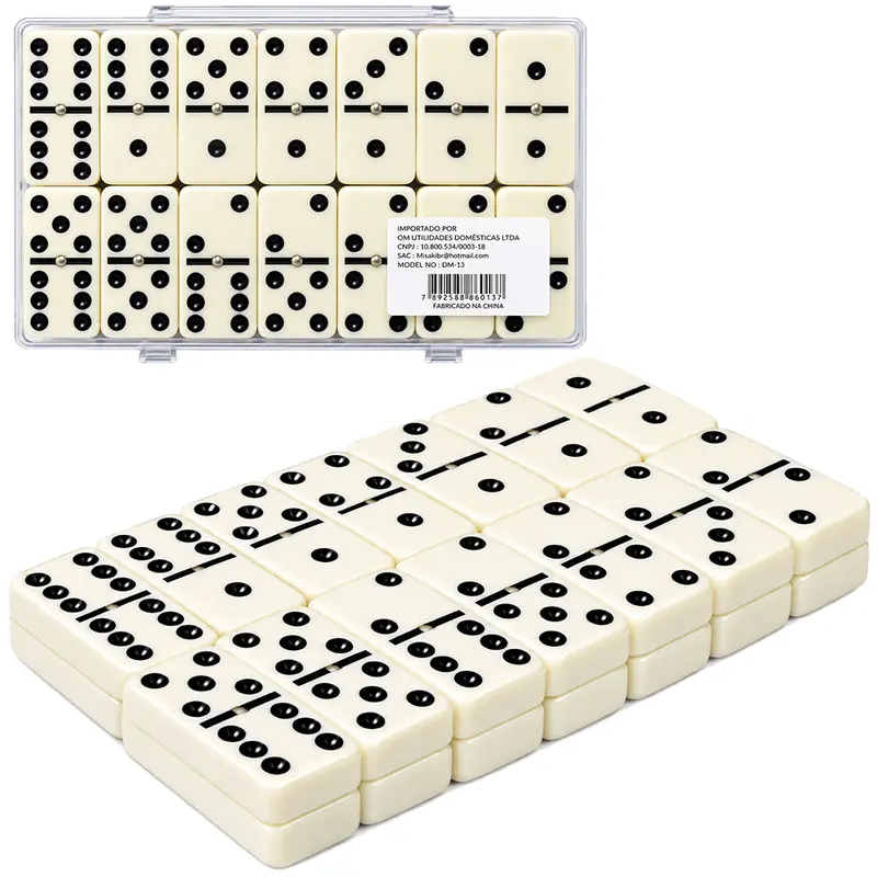 DOMINO TIPO OSSO 49X25X9MM NO ESTOJO DE PLASTICO