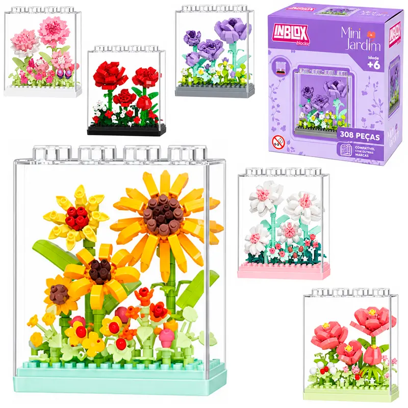 BLOCOS DE MONTAR INBLOX MINI JARDIM COM PROTECAO DE ACRILICO TLEG