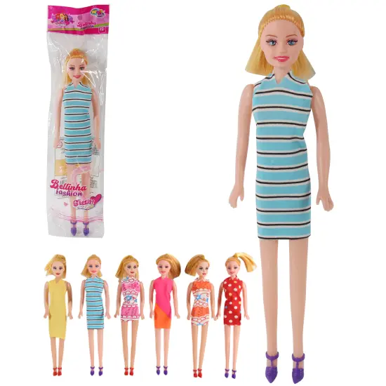 BONECA GLAM GIRLS BELINHA AMIGAS FASHION COM VESTIDO WELLKIDS