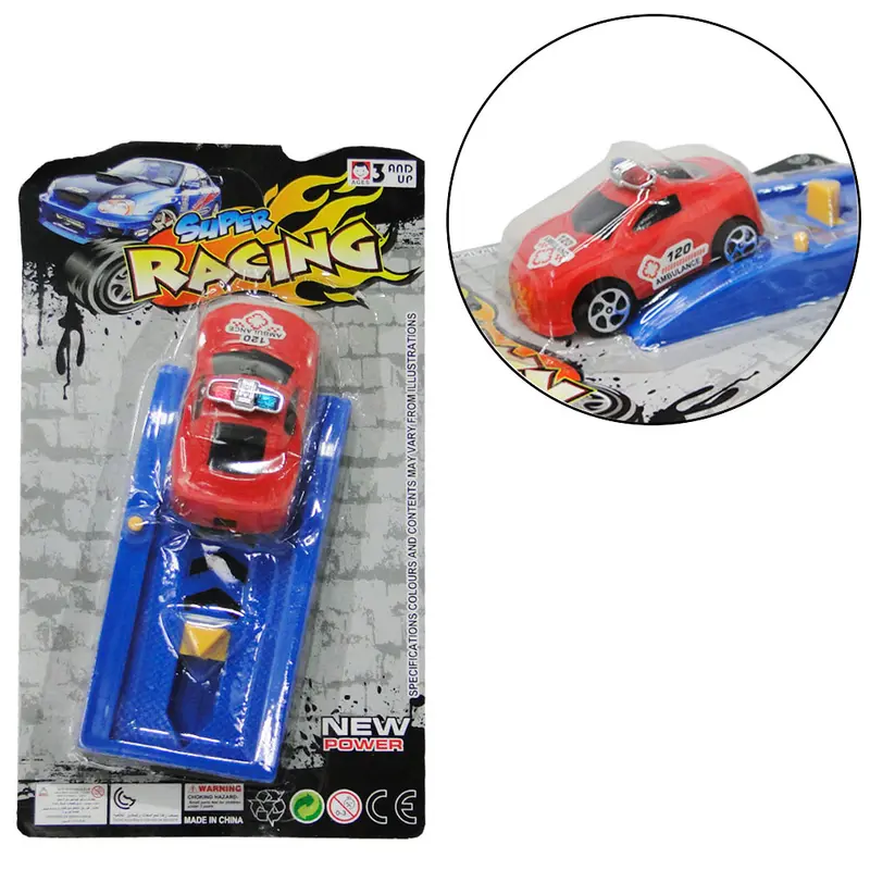 CARRO COM LANCADOR SUPER RACING COLORS NA CARTELA