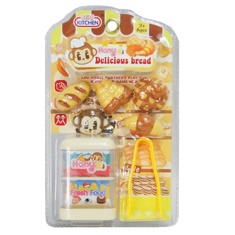 KIT COZINHA INFANTIL COM PEGADOR + ACESSORIOS DELICIOUS BREAD 7 PECAS NA CARTELA